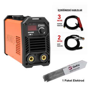 Nuriş MA200E İnverter Kaynak Makinesi 200A + 1 Paket 2.5mm Elektrot