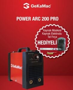 Gekamac Power Arc 200 Pro Inverter Kaynak Makinası +Kaynak Maskesi+Elektrodu Fırçası Hediyeli