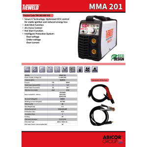 Tieweld MMA 201 İnverter Kaynak Makinası 200 Amper