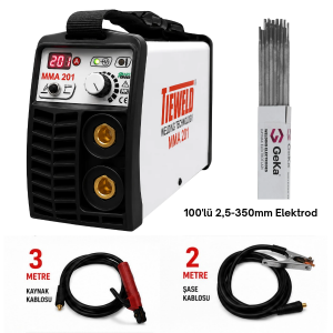 Tieweld MMA 201 İnverter Kaynak Makinası + 1 Paket 100'LÜ 2,5X350MM Elektrod