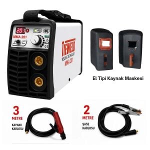 Tieweld MMA 201 İnverter Kaynak Makinası + El Kaynak Maskesi Cam Dahil